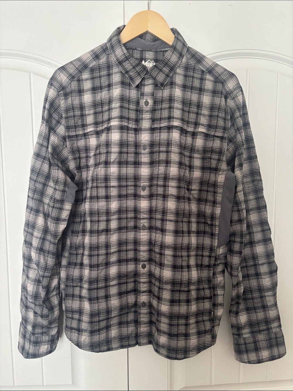 Men's Plaid Hot Weather Shirt- Gray/Black